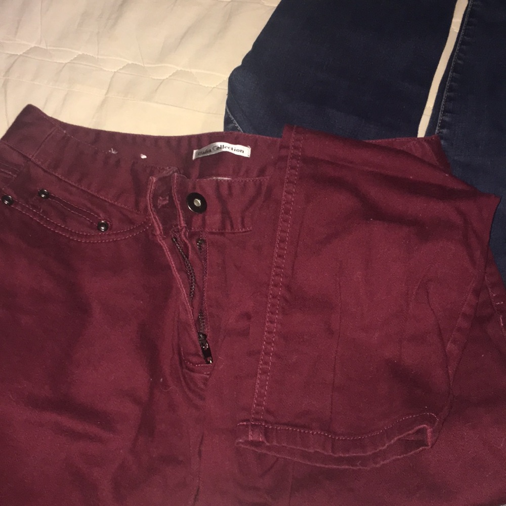 Maroon skinny jean